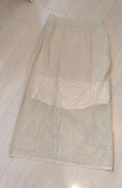 【値下げ】新品＊YE Li BARE＊クロシェニットロングスカート＊ゴールド