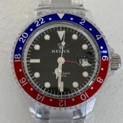RELAX 腕時計 GMTモデル 黒文字盤 クリアベルト 世田谷ベース m33156986037_1.jpg?1754017617