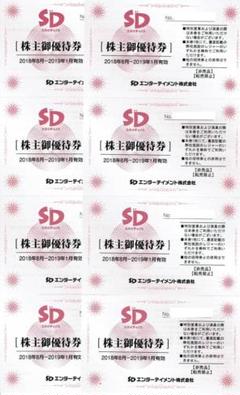 SDエンターテイメント 株主優待券 8枚 フィットネス