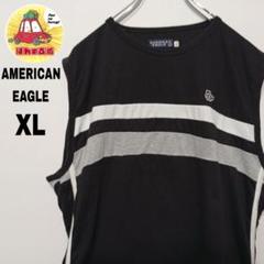 USA古着 AMERICAN EAGLE　ノースリーブXL　ブラックホワイト
