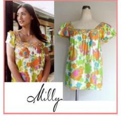 Milly フラワープリント 半袖トップス サイズ0 フラワープリント 半袖Tシャツ（80・90cm