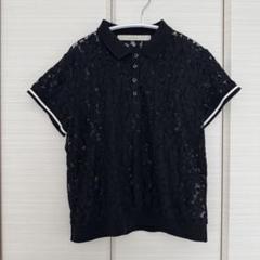 先着順❗️SHIPS khaju レース 半袖ポロシャツ 黒