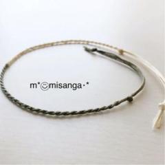 ミサンガ♥色変更可♥足首用 アンクレット メンズにも♪カーキ×ベージュ