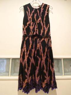 極美品✨ルイヴィトン ワンピース チュニック カットワーク 総柄 シルク混 黒 極美品 LOUIS VUITTON ルイヴィトン ロングワンピース シルク100