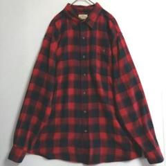 2641　BLUE MOUNTAIN　長袖ネルシャツ　L　赤　黒　格子　US古着