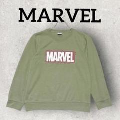 MARVEL キッズ 長袖トレーナー ロゴ入り プルオーバー (140)カーキ系