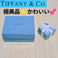 ☆極美品☆ ティファニー　ミニブルー　ボウボックス　リボン　陶器　小物入れ ティファニー ミニブルーボウ 小物入れ 陶器 TIFFANY ボックス
