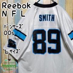 Y【リーボック】【NFLパンサーズ】アメフトゲームシャツ　チームロゴプリント　Ｌ
