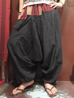 ナガ族織り生地付きサルエルパンツ★アジアン★エスニック★男女兼用★大きいサイズ