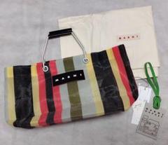 marni マルニ フラワーマーケット イノックスグレー MARNI マルニフラワーカフェ ストライプバッグ ミニ FLOWER CAFE