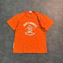 7SM2 フロントプリント　半袖Tシャツ　オレンジ　スポーツ　古着