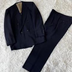 LONNER✨ゼニア生地　ダブルブレスト　レトロセットアップ　濃紺　L LONNER✨ゼニア生地 ダブルブレスト レトロセットアップ 濃紺 L