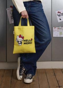完売品 レア パリ限定 Merci ハローキティトートバッグ 黄色