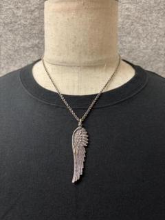 CALEEキャリー ダブルフェザーCLロゴ925 真鍮 ネックレス 59cm 激渋 CALEEキャリー ダブルフェザーCLロゴ 真鍮 ネックレス 59cm