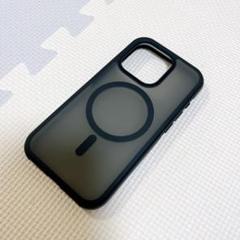 iPhone15 Pro ケース Magsafe 半透明 マット ブラック