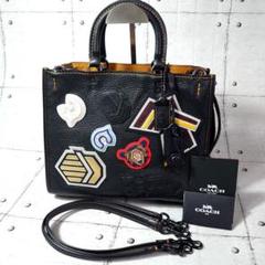 COACH コーチローグ 2ウェイ ショルダー ハンドバッグ シボ革