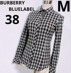 BURBERRY BLUELABEL ブラウス　チェック柄　ホースマーク　M相当