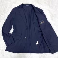 シップス テーラードジャケット アンコン ウール モヘア混 ブルー 46