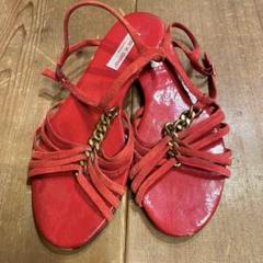 cento X cento 赤 スエード サンダル