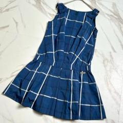美品✨バーバリーブルーレーベル チェック柄ワンピース リボンショルダー 38