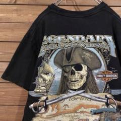 HARLEY DAVIDSON ハーレー スカル パイレーツ Tシャツ ブラック
