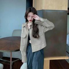 秋2020の新しい韓国の女性緩い薄い野生の短いパラグラフ長袖のジャケ