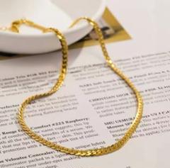 ネックレス 金アレ 4mm編み込みチェーン ゴールド 高品質サージカルステンレス