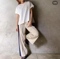新品　tranoi トラノイ　カラーブロックセンタープレスパンツ