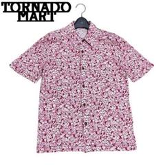 美品　トルネードマート　Tシャツ生地　ストレッチ　花柄　桜柄　総柄　半袖　シャツ