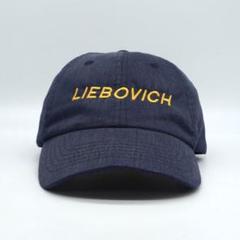 LIEBOVICH 金属加工サービス企業 刺繍 キャップ 古着 ネイビー