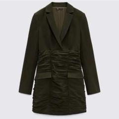 ZARA テクスチャーブレザーディテール ワンピース スタッズ ZARA テクスチャーブレザーディテール ワンピース スタッズフ