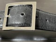 GUCCI グッチ シマ ブラック黒 レザーベルト シルバー金具
