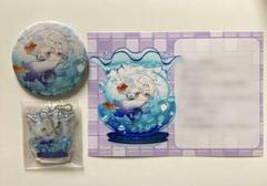 泡沫のユークロニア あみあみ 淡雪 缶バッジ アクリルキーホルダー メセカ
