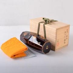 茶道具　蒔絵師　蓑輪一幸作　宝尽し蒔絵　ぶりぶり香合　共箱　V　7243 茶道具 蒔絵師 蓑輪一幸作 宝尽し蒔絵 ぶりぶり香合 共箱 V 7243
