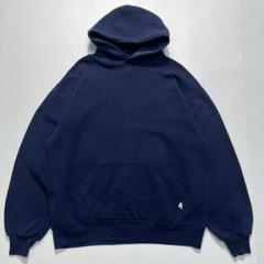 90s ラッセル USA製 パーカー L 紺 ネイビー無地 ブランク 6364