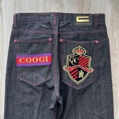 【美品】COOGI クージー 極太 デニムパンツ 34 L エンブレム 刺繍 中古・古着通販】Coogi (クージー) 刺繍デニムパンツ インディゴ