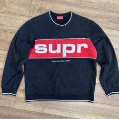 シュプリーム　Supreme スウェット トレーナー ラージサイズ　黒/赤