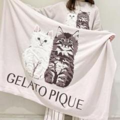 新品 ジェラートピケ ツインキャットジャガードブランケット 毛布 膝掛け 猫 m33360572870_1.jpg?1729989338