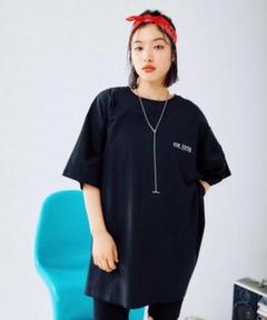 レプシィムLEPSIM BIGロゴチュニックワンピース黒ブラック新品
