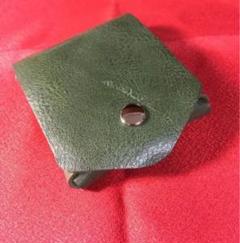 コインケース 小銭入れ 革 牛革 ハンドメイド モスグリーン no.11