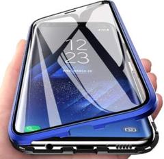 ﻿iPhone11promax 青 iphoneケース 両面クリアガラスケース