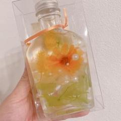 ハーバリウム 花 プレゼント ウイスキー瓶 長持ち 枯れない　オレンジ