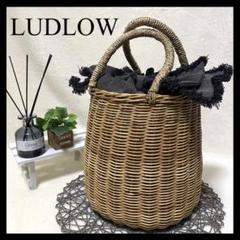 希少✨リボン✨LUDLOW ラドロー カゴバッグ バスケット ベージュ ブラック 希少✨リボン✨LUDLOW ラドロー カゴバッグ バスケット ベージュ