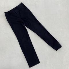 NEWYORKER スリムパンツ ブラック 無地 フロントジップ オフィス M
