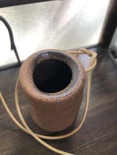 ◆214◆掛花入 備前焼　素焼き 花入れ　小物入れ　壁掛け　焼き物