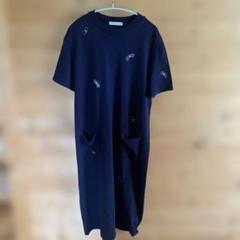 mini pesonen ネイビー 蝶々　半袖ワンピース