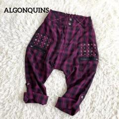 未使用　ALGONQUINSアルゴンキン　サスペンダーパンツ　チェック　F ALGONQUINS アルゴンキン チェックサルエルパンツ ピンク