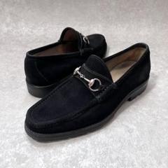 美品！ GUCCI ブラック スエード ローファー 38 美品】GUCCI/ビットローファー/スウェード/ブラック/40E