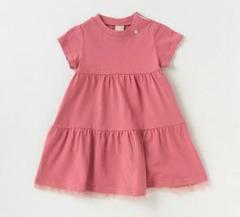 プティマイン☆裾チュールティアードカットワンピース　80サイズ　ベビー　女の子