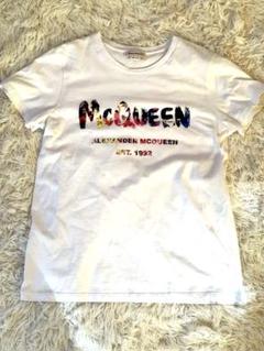 美品Alexander McQueen ロゴTシャツ 38 白 イタリア製